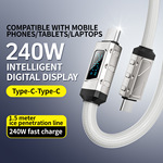 【外贸爆款】倍魔240W冰晶数显快充线编织PVC锌合金TYPE-C数据线.