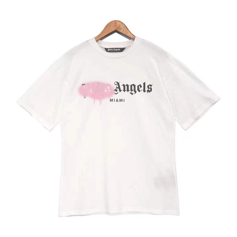 PalmAngels Palm Angel Dissolved Graffiti Spray Letters Short Sleeve Loose Casual Men's and Women's Cotton T-Shirt