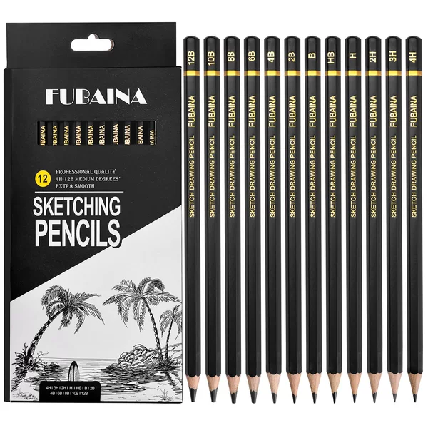 Sketch Pencil suit 4 H-12B hexagonal Rod sketch still life sketch sketch 12 sketch pens set cross-border