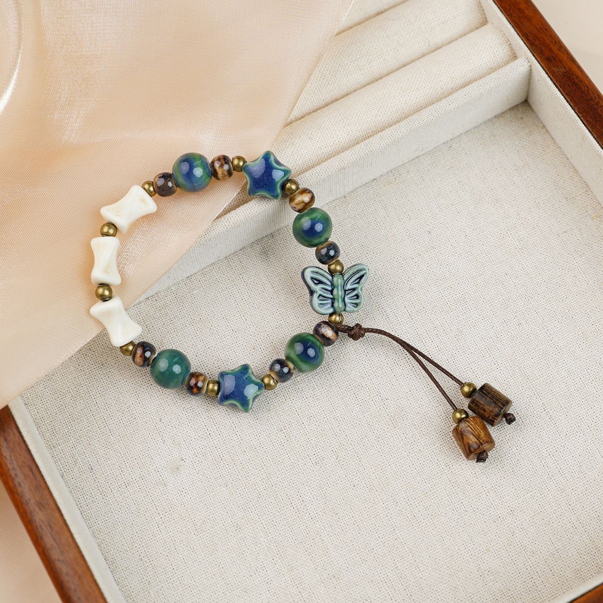 Jingdezhen pulsera de cerámica de verano mujer alta sensación galletas serie de gatos nicho diseño universal pulsera alta sensación