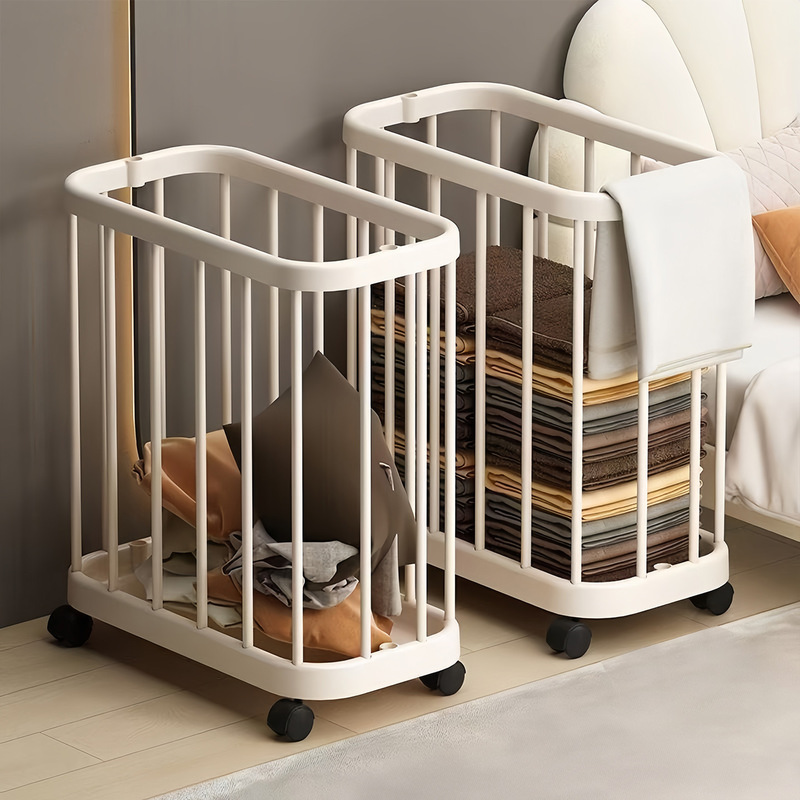 Storage Rack with Removable Wheels for Home Bathroom Fitness Equipment Yoga Mat Storage Dirty Clothes Basket Bathroom Dirty Clothes Basket