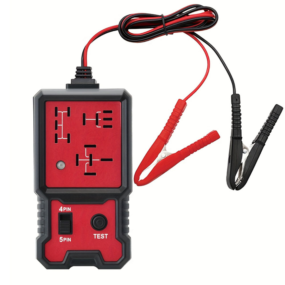 12V Automatic Relay Tester - Suitable for 4-Pin and 5-Pin Relays - Lightweight with Battery Clamp