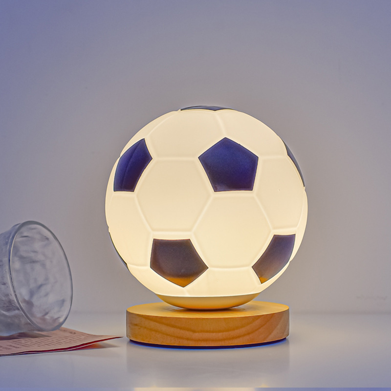ワールドカップサッカーライトヨーロッパカップLEDナイトライトガラステーブルランプハイエンド寝室書斎ベッドサイドランプ装飾|undefined