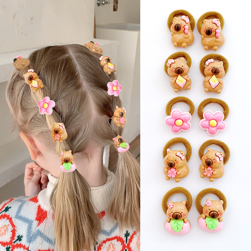 子供の花のヘアバンドヘッドバンド漫画ベビーヘアアクセサリーファンシーゴムバンド子供の帽子耐久性のあるゴムバンド|undefined
