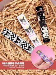 Kuromi Cute Charging Lighter, High-End, Instagram Style, Ultra-Slim, Windproof, Electronic Cigarette lighter, USB, Gift for Boyfriend