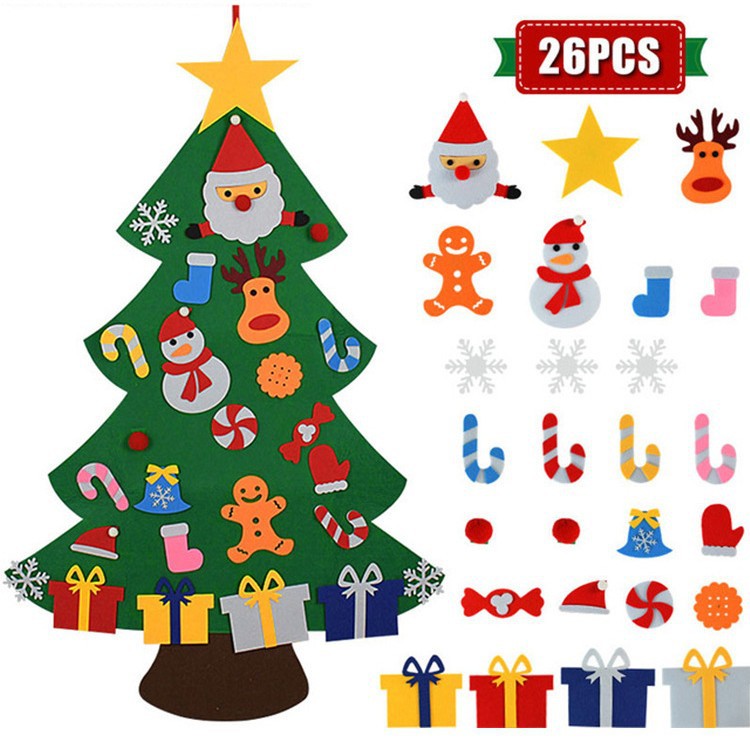 Felt cross-border DIY decoración hecha a mano colgante mini árbol de Navidad tridimensional no tejido Felt árbol de Navidad