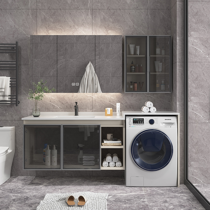 intelligence Washing machine combination Simplicity solid wood Bathroom cabinet TOILET Wash station hand sink Wash one's face Basin cabinet