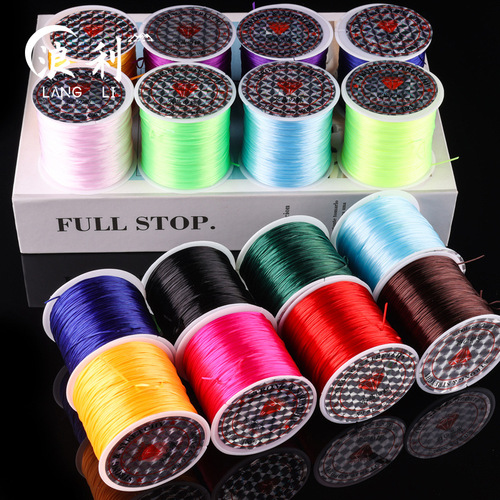 50 meters flat elastic wear-resistant red transparent crystal flat silk Buddha beads elastic wire diy handmade bracelet beading wire