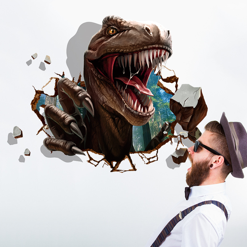 3d dinosaur väggdekaler för sovrum och vardagsrum_voghion.com
