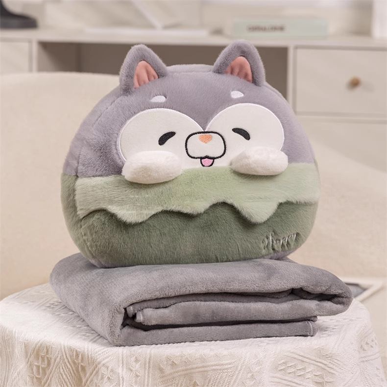 케이크 허스키 베개 담요