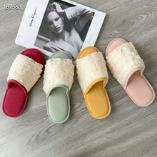 现货出口韩国新款女士家居叠层蕾丝花边鱼嘴室内四季拖鞋