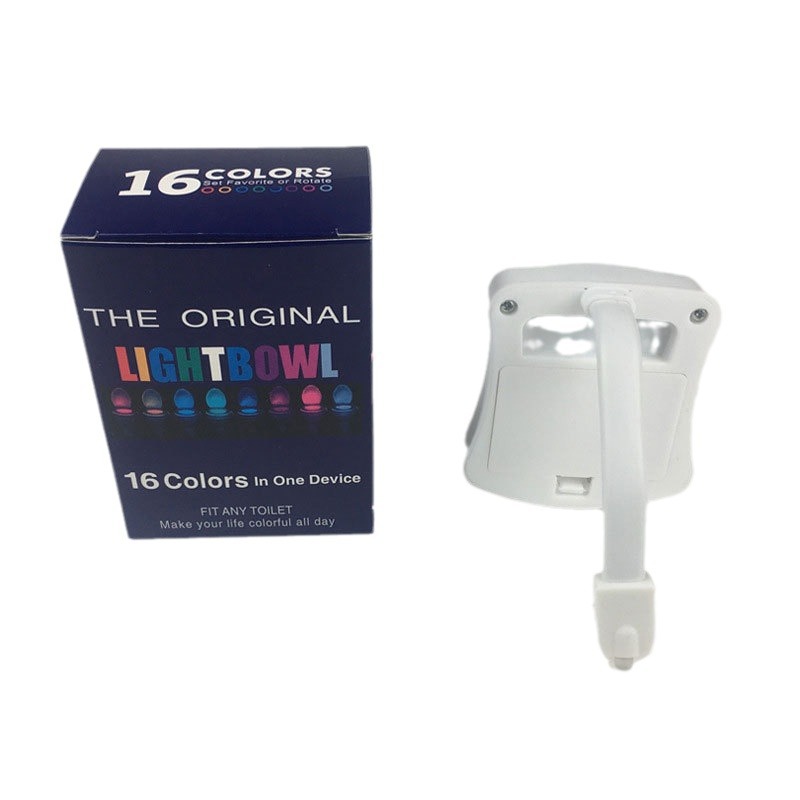 Luz de tapa de inodoro de 8 colores transfronteriza LED sensor de cuerpo humano luz nocturna de 16 colores luz de inodoro iluminación de luz nocturna de color led