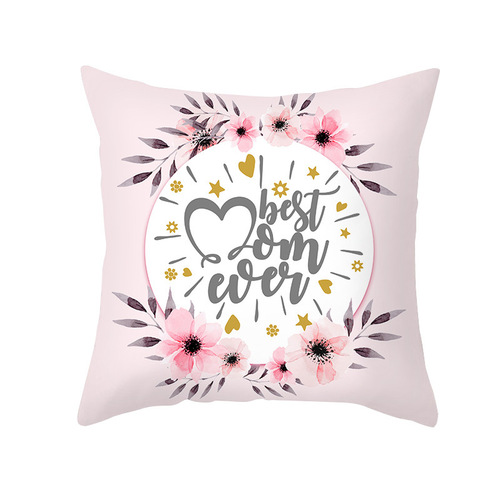2025 New Mother's Day Printed Throw Pillow Cover Cross-border Peach Velour Home Sofa Decor Throw Pillow Bedside Cushion Cover