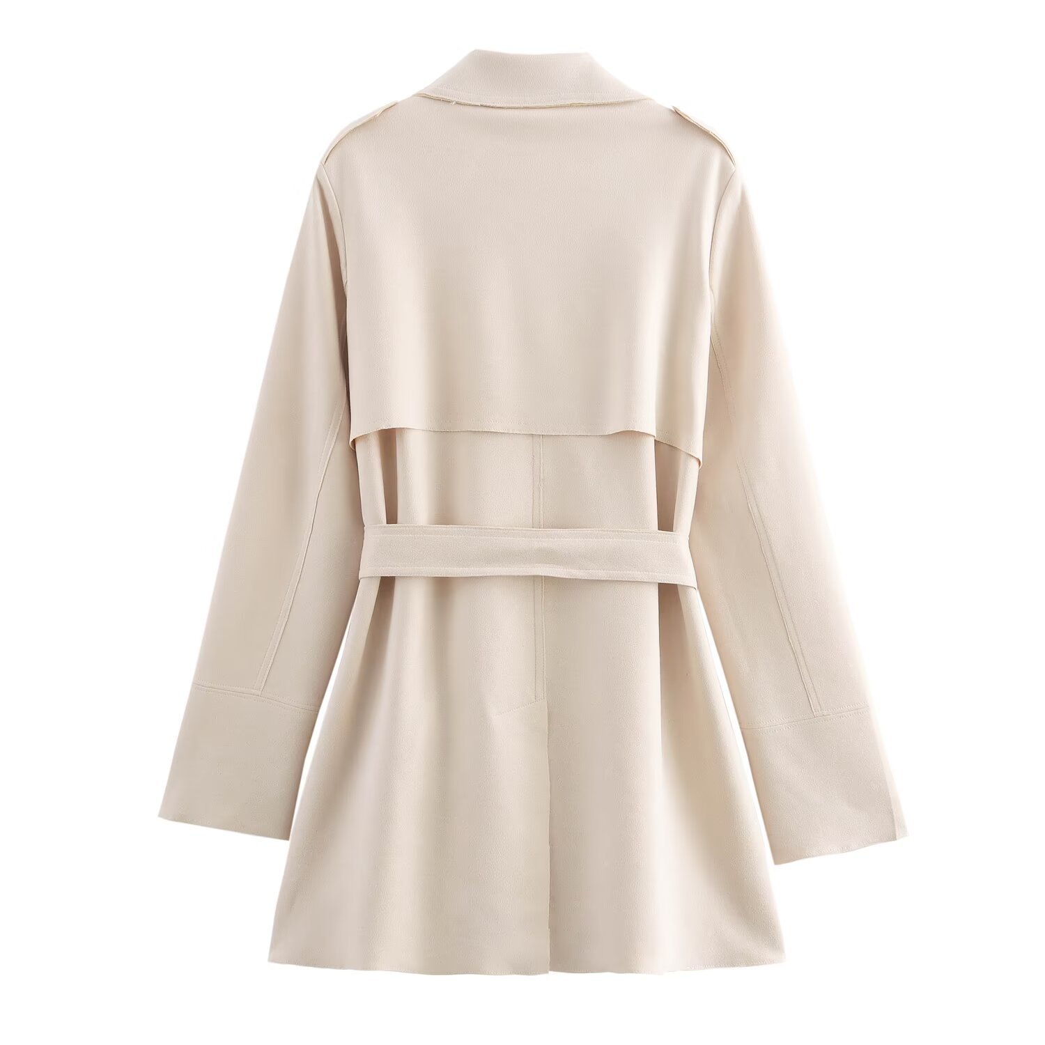 Coupe-vent effet texture daim pour femme, nouvelle mode de rue automne/hiver 2024_voghion.com