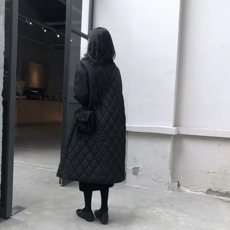 Хлопчатобумажная одежда женщина 2023 новая средняя длинная корейская версия свободная сетка пуховая хлопчатобумажная одежда осенью и зимой хлопчатобумажная куртка прилив