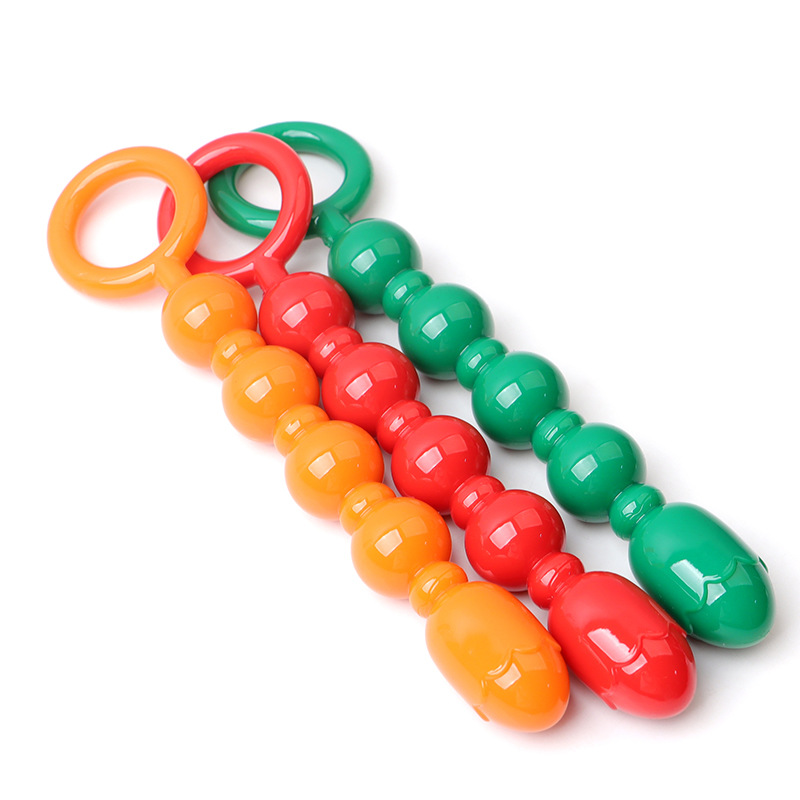 Lotus Flower Anal Beads, TPE Training Toy, Colorful Orange, Boxed — detail image 4