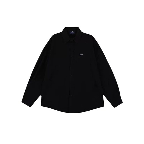 Japanese-style black workwear long-sleeved shirt jacket for men, spring and autumn version, retro versatile loose-fitting shirt
