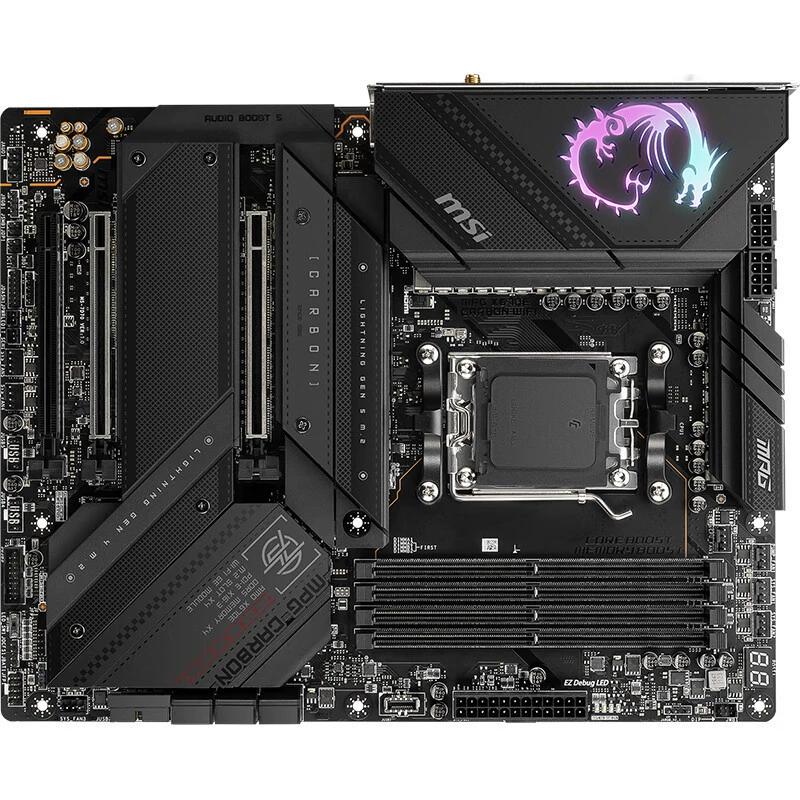 Материнская плата MSI MPG X670E Carbon WiFi DDR5 Dark для компьютера совместима с процессором AM57950X3D