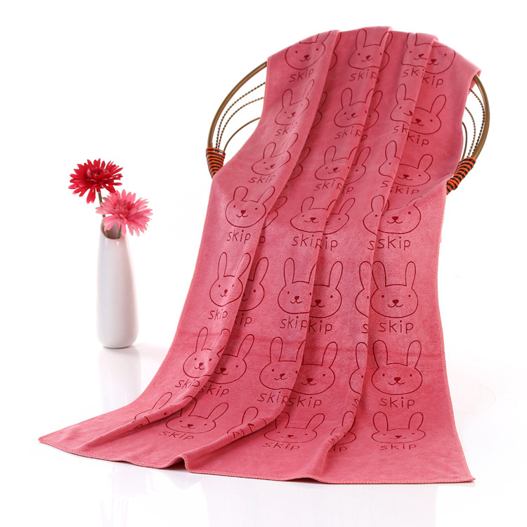 印花毛巾吸水兔头干发巾美容礼品广告毛巾吸水浴巾批发可印Logo