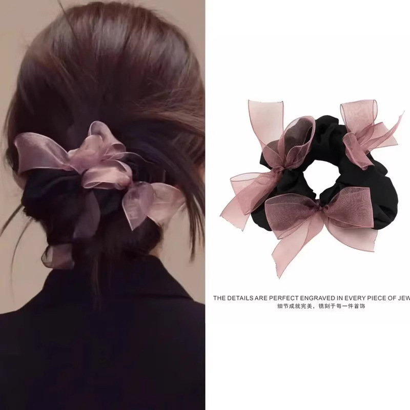 Xu Meiyang and Xu Yan's Same Style Hair Tie, Satin Bow Hair Tie, 2025 New Style, High-End Hair Tie, Head Accessory