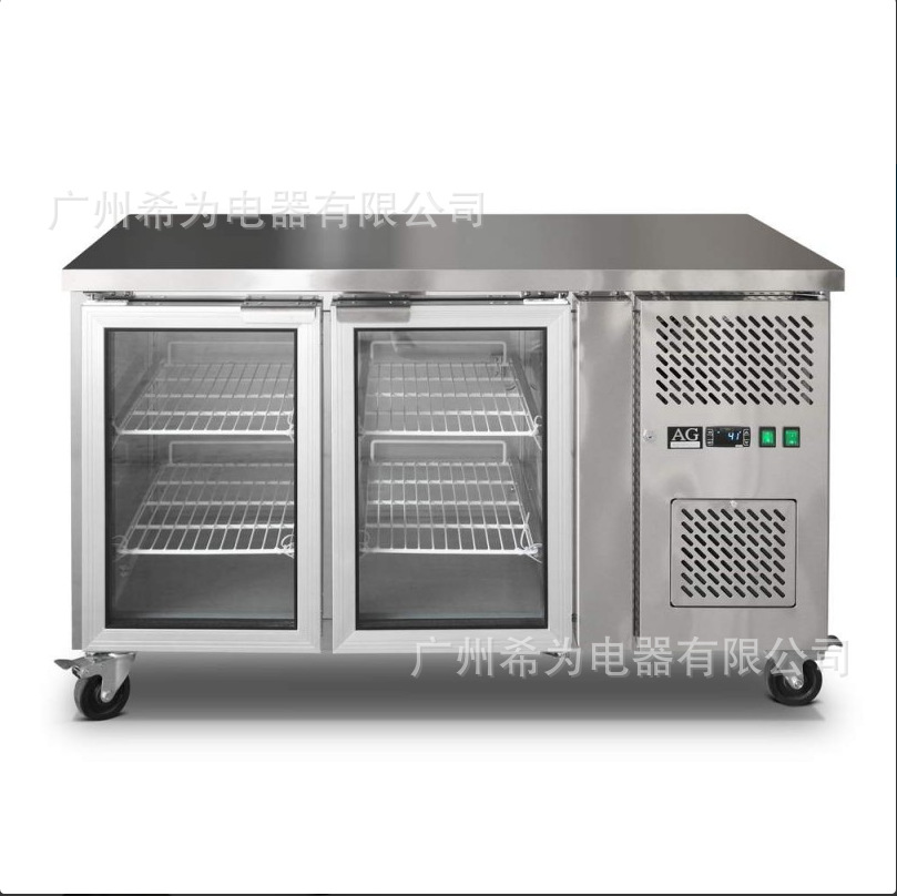 风冷工作台冷藏保鲜柜开槽沙拉台冰箱商用水吧酒吧蓝光操作台冷柜