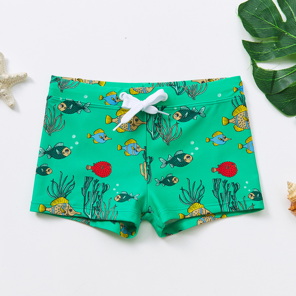 Spot foreign trade high quality children's cartoon swimming trunks boxer swimming trunks 2-8 years old