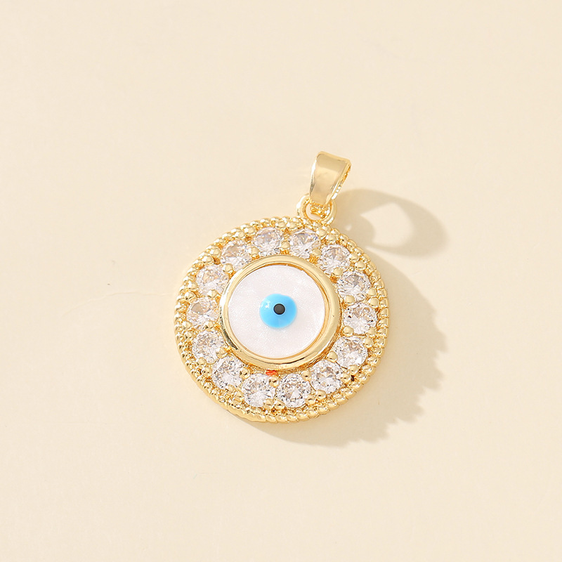 7g Weight Pendant Jewelry Making Type 20*20mm Jewelry Making Size Zircon Inlay Material DIY Jewelry Accessories Classification 1 Piece Quantity Copper Material Devil's Eye Pattern Polished Finish Plating Design Casual, Simple Style Style 1 Piece 20*20mm Copper Zircon Devil's Eye Polished Pendant 4