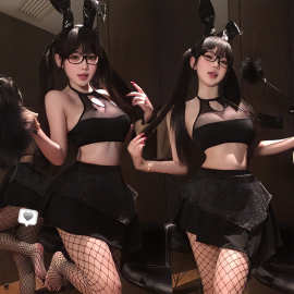 时尚韩风俏秘书套装性感包臀超短裙制服诱惑情趣内衣免脱套装2979