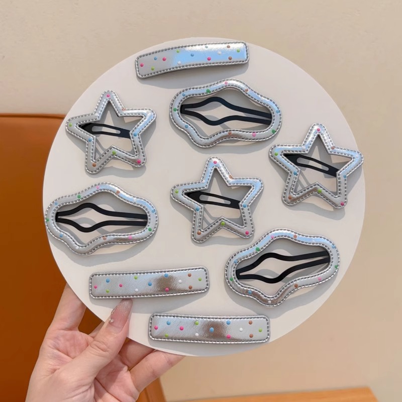 Punto de onda de color nubes clip de cabello para niños corteza plateada clip de cabello para niñas clip de frangeo lateral clip de cabello dulce clip de cabello BB