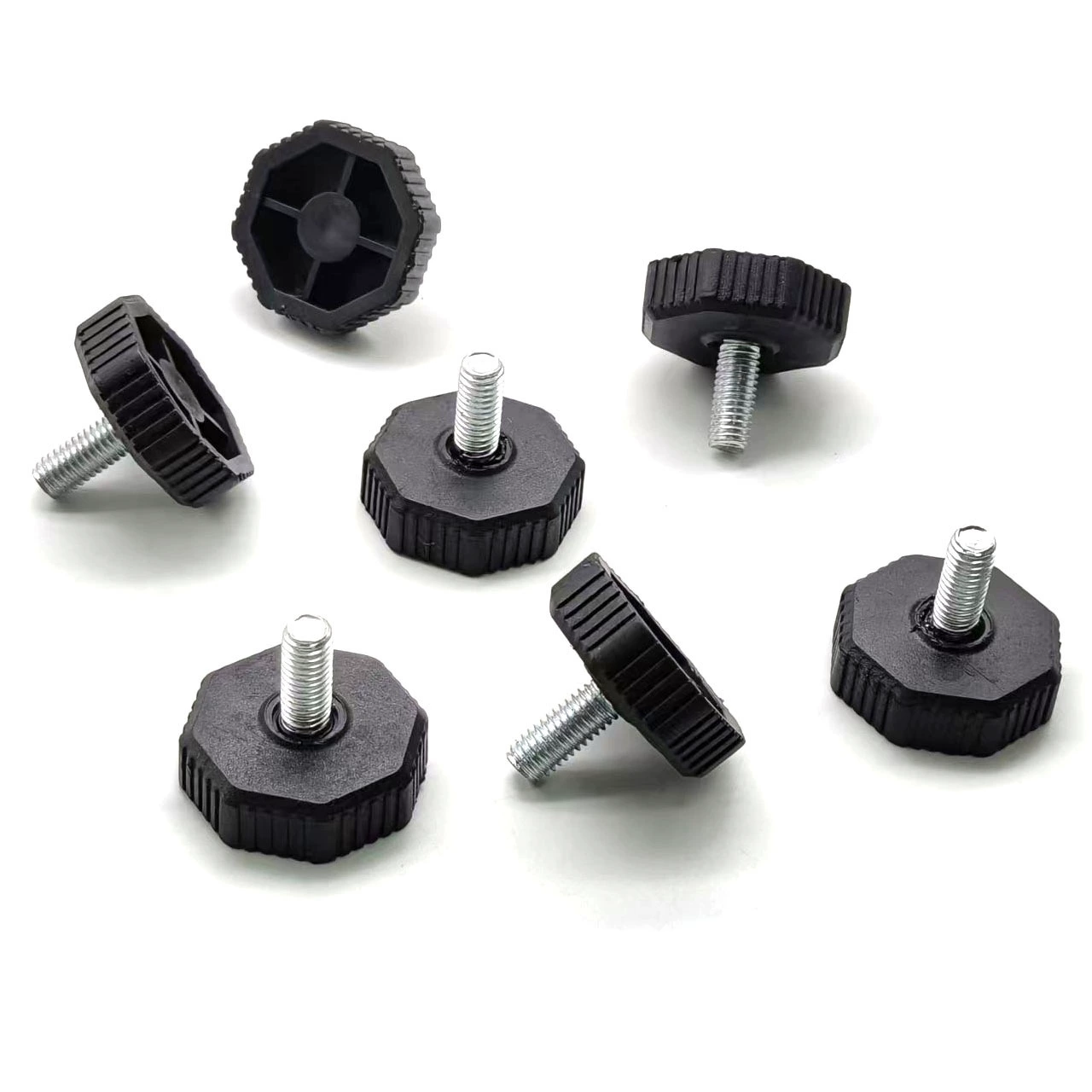 鑫益辰 M8*38 octagonal adjustable foot pad plastic foot pad anchor screw adjustable foot rack table chair foot pad foot pad
