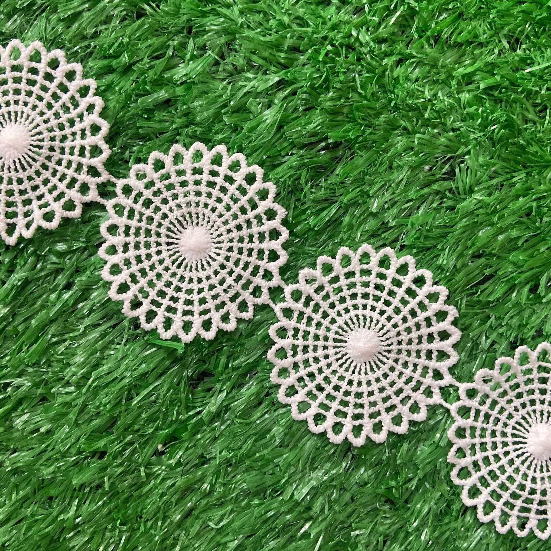 圆球式花型牛奶丝水溶花边 新款时尚服装家居软饰窗帘刺绣辅料