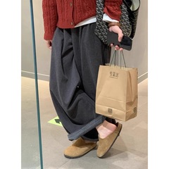 深灰色毛呢休闲裤女秋季新款大码胖mm梨形身材高腰显瘦宽松阔腿裤