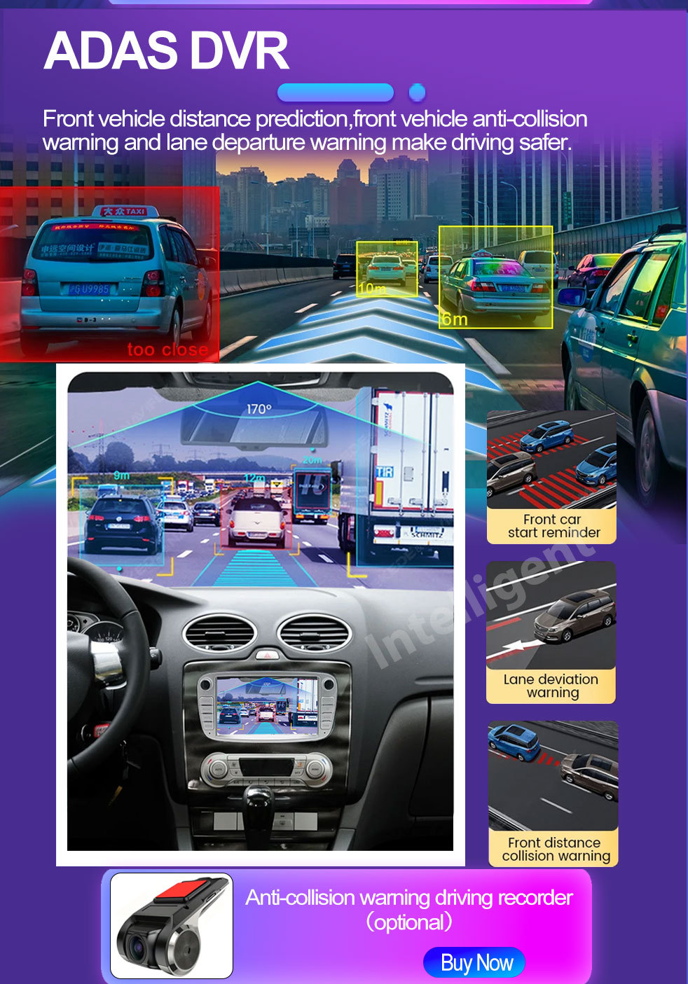 Suitable for Ford Focus 7-inch Android Smart GPS Car Navigation Bluetooth MP5 Player Carplay