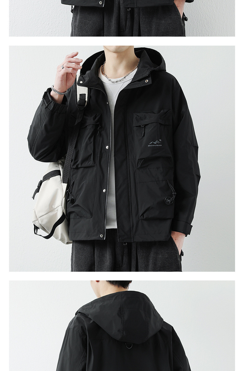 Herrenbekleidung Herren Frühlingsjacke Frühling Herren All-Match High-End Herrenjacke mit Kapuze Arbeitsjacke Lässiger Jugend-Studenten-Stil_voghion.com