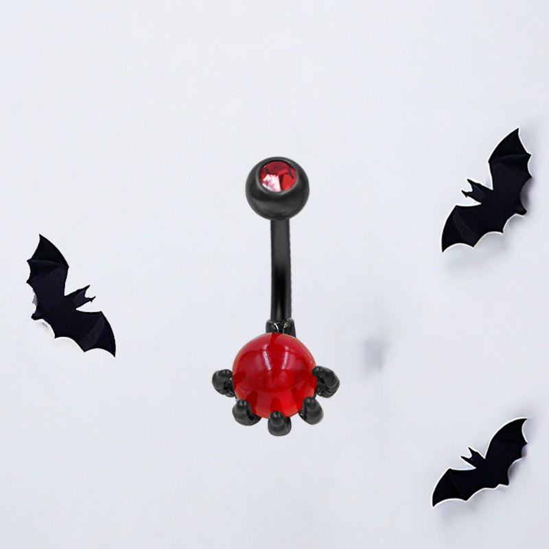 Halloween Bauchnabelpiercing Mit Herzförmigem Zirkonia Dunkel_voghion.com