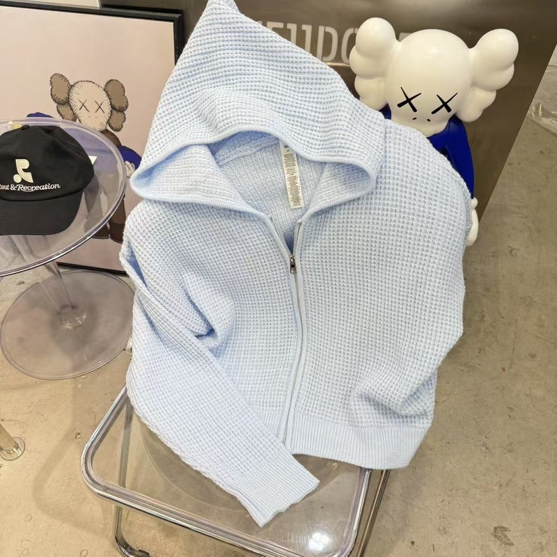 现货正确版 alo华夫格套装连帽针织衫休闲长袖上衣运动裤短裤背心|undefined
