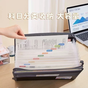 Amazon Double Zipper Accordion Bag Folder Large Capacity Multi-Layer Folder A4 Cosmetics Bag Can Be Customized with Heat Transfer Printing