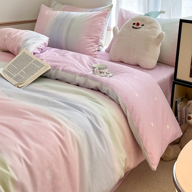 Cama de estilo pastoral de algodón de cuatro piezas de algodón puro invierno 2024 sábanas nuevas fundas de edredón sábana ropa de cama de dormitorio