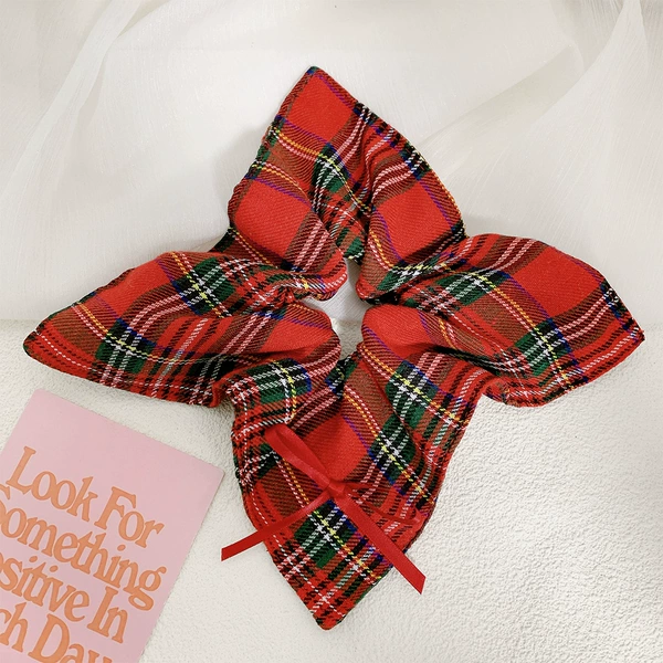 Red plaid square scarf
