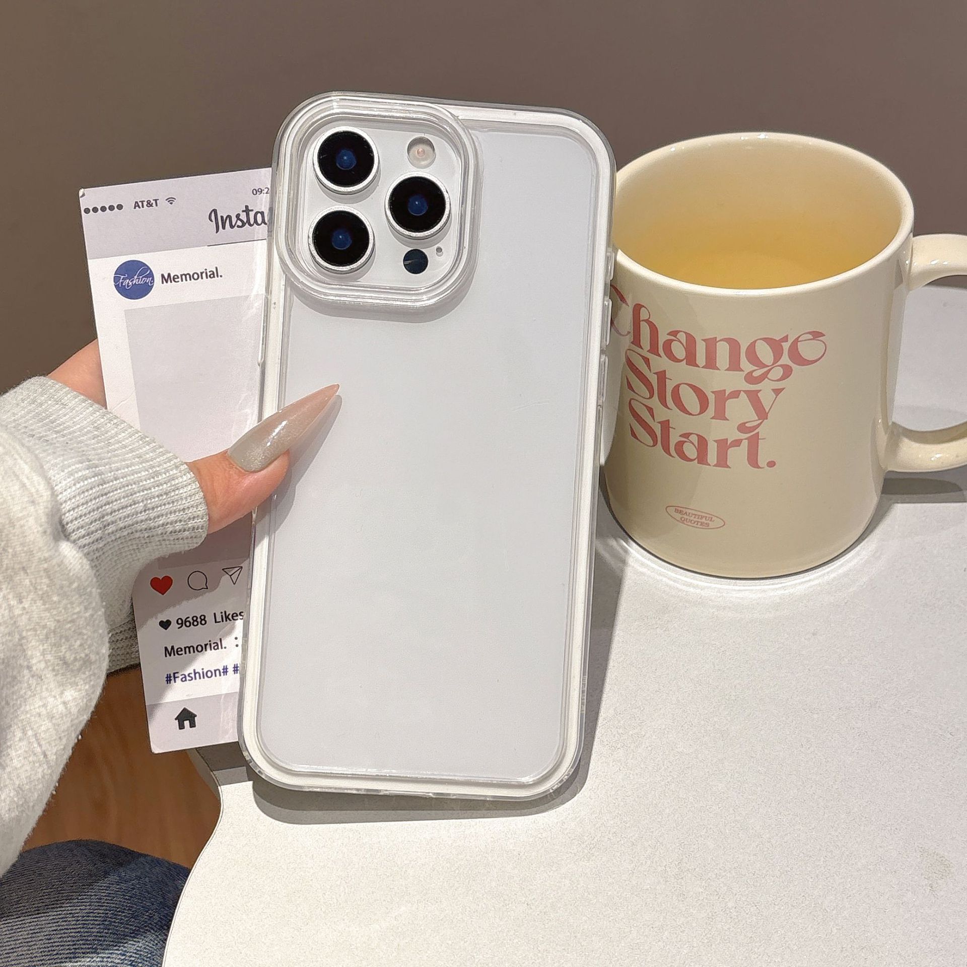 Grooved Acrylic Phone Case With Resin For Iphone 16 Pro Max_voghion.com