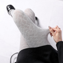 日系纯欲jk立体菱格春秋浅灰色外穿打底裤天鹅绒连裤袜显瘦光腿神