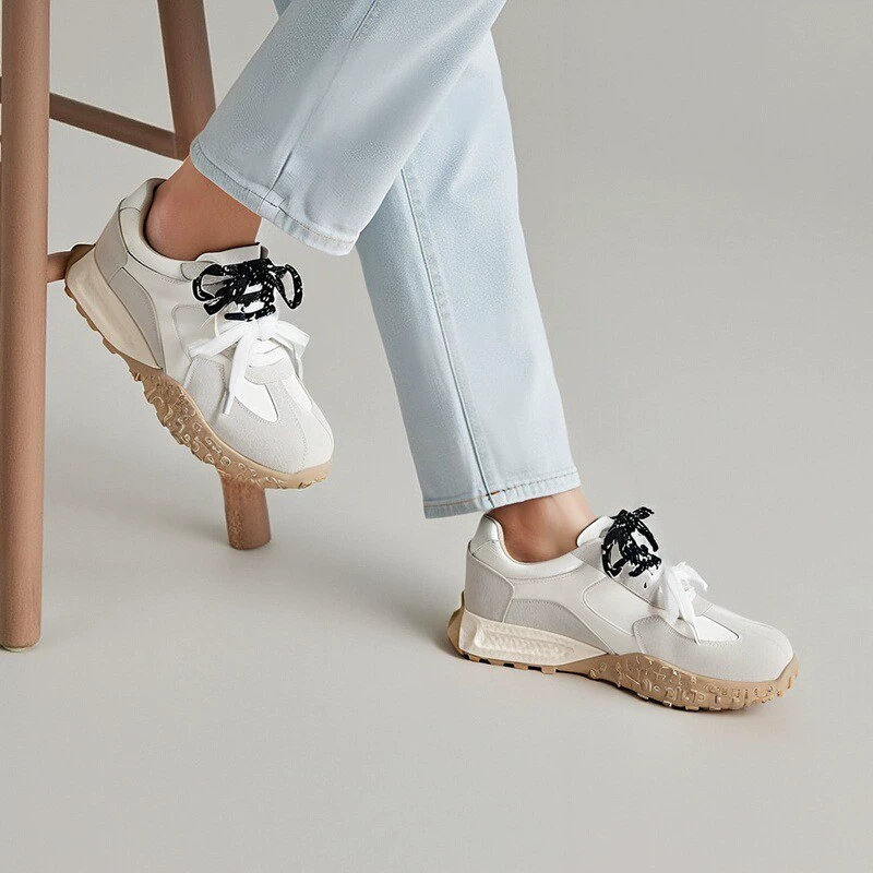 [Тот же стиль, что и Grape Mom] Уродливый и милый летний стиль, внутренняя обувь для морального развития в балетном стиле с жемчугом, повседневная женская обувь из натуральной кожи, большой размер