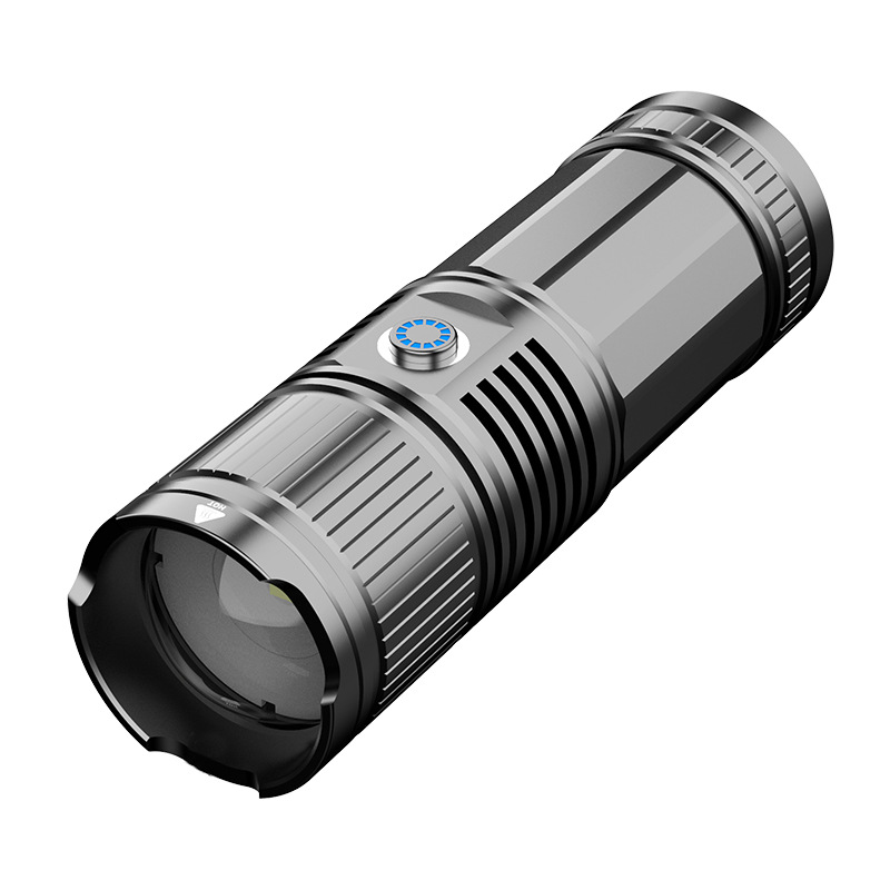 Linterna impermeable fuerte luz LED de largo alcance linterna telescópica al aire libre enfoque de luz blanca linterna láser al por mayor