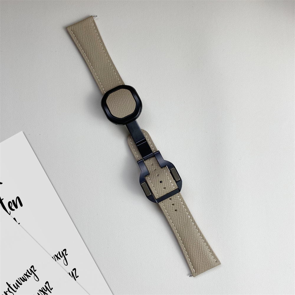 Sobib Samsungi ja Huawei moodsa stiiliga kellarihmadele, 20 mm ja 22 mm, Nautiluse magnetilise kokkupandava pandlaga nahast kellarihmadele._voghion.com