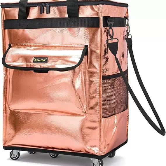 可重复使用的车轮杂货袋,滚轮手提包,购物手推车,大型背包购物车