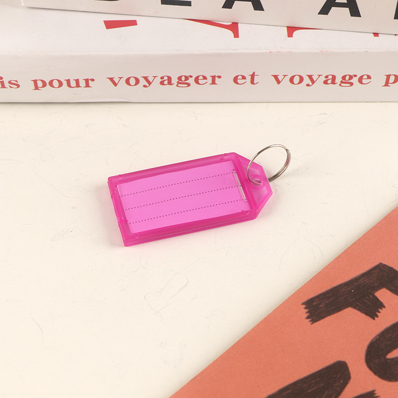 Claves de plástico PP de color plegable etiqueta de etiqueta de equipaje etiqueta de hotel número de etiqueta de marca llavero