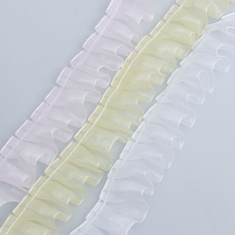 2.5cm Transparent Pleated Chiffon Lace with Handmade DIY Skirt Dress Accessories Accessories Lace Wholesale