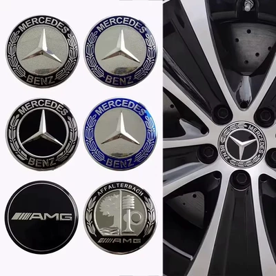 Hub cover: car logo, 75MM Mercedes-Benz wheat ear