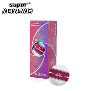Factory Direct Sales Golf Brand New Three-Layer Competition Ball Boxed 360-Degree Seamless Purple Aiming Line Super Long Distance