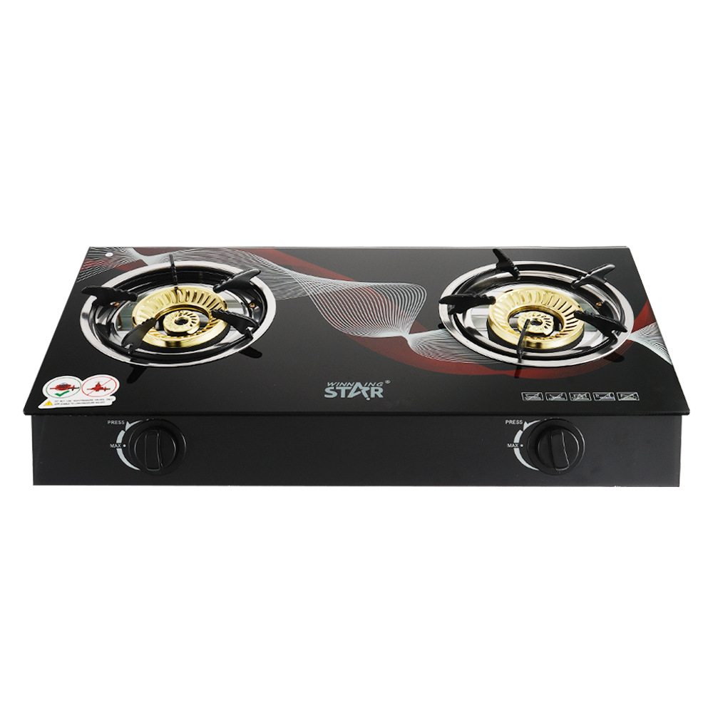 WinningStar vidrio transfronterizo a prueba de explosiones de dos cabezas deslumbrante fuego feroz fuego hogar estufa de gas licuado estufa de gas